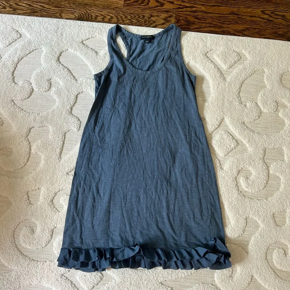 Banana Republic Navy Ruffle Hem Tank Top Dress - Picture 2 of 4